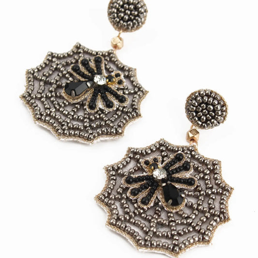 Spider On Web Earrings