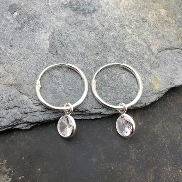 Hoop with 6mm Round Cz Earring