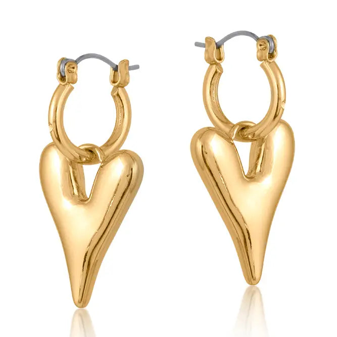 Daria Puff Heart Hoop Earrings