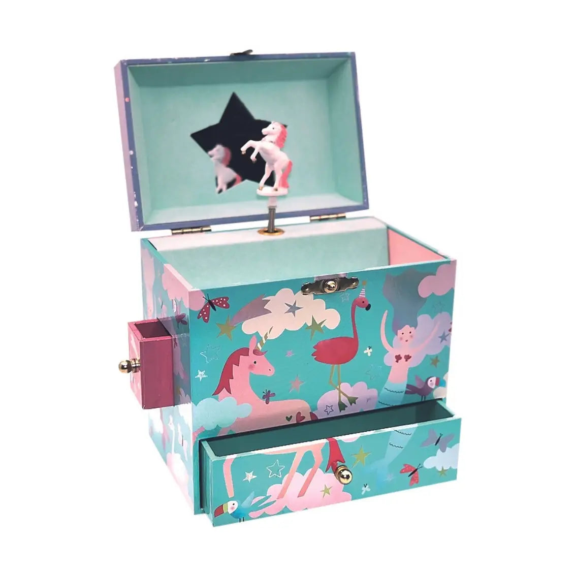 Musical Jewellery Box with 3 Drawers - Fantasy