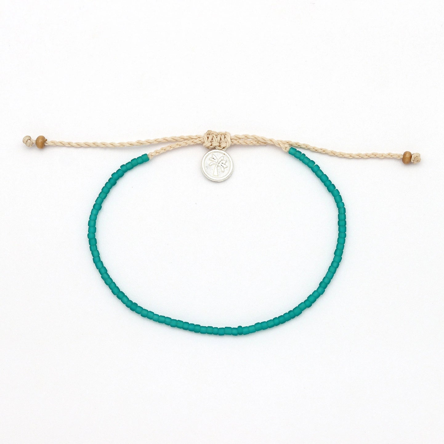 Ka'anapali Frosted Glass Beaded Anklet, Surf Ankle Bracelet