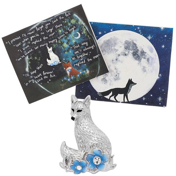 Fox Under The Moon Pin Forget Me Not
