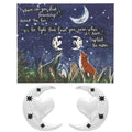 Fox Under The Moon Silver Plated Earrings Friendship