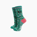 Sausage Dog Floral Bamboo Socks in Green