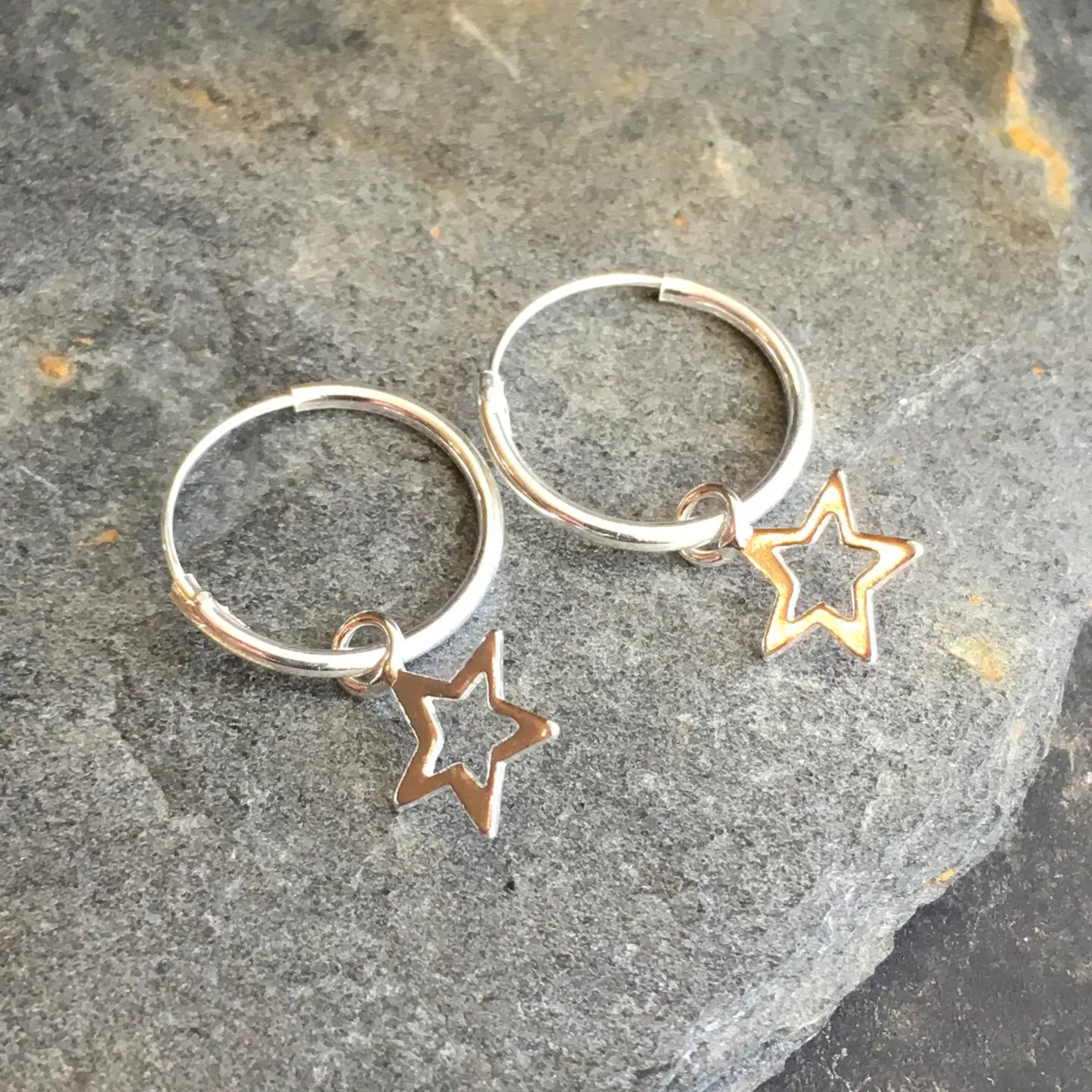 Hoop Earrings With Star Charm