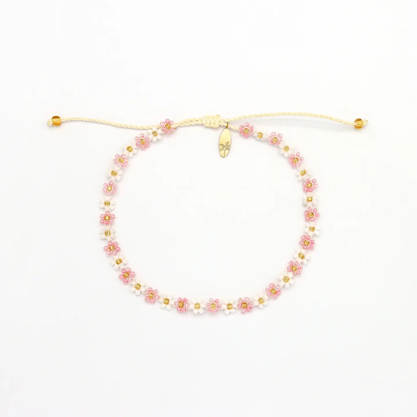 Kelopak Daisy Chain Beaded Anklet, Adjustable Ankle Bracelet