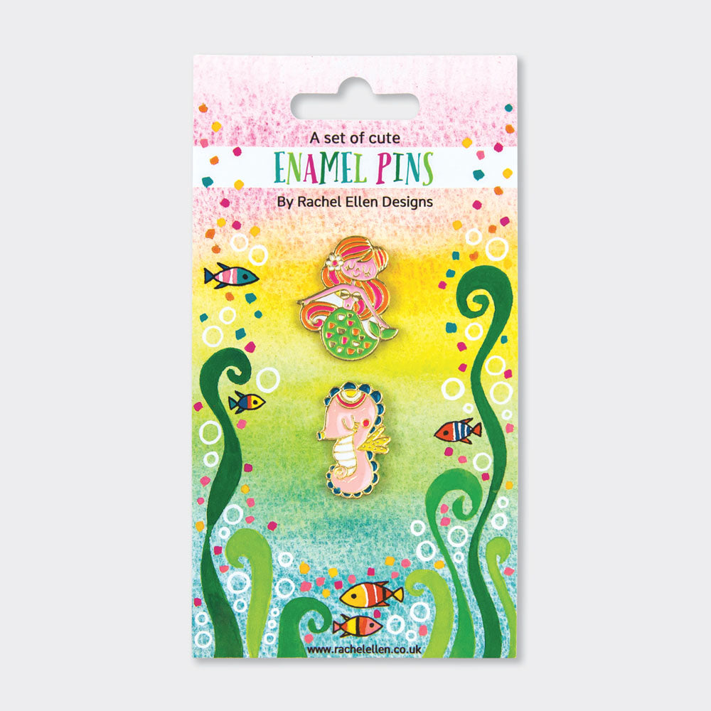 Sets of Enamel Pins - Mermaid/Seahorse