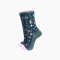 Hedgehog Women's Bamboo Socks in Forest Green