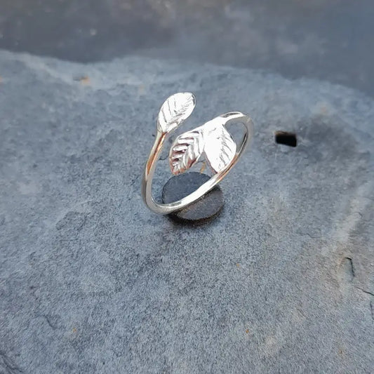 Silver Leaf Ring One Size