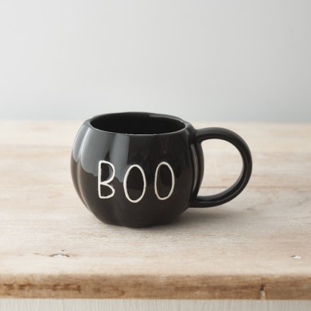 BOO PUMPKIN MUG, BLACK