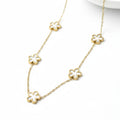 Tarnish Resistant Pearlescent Flower Necklace