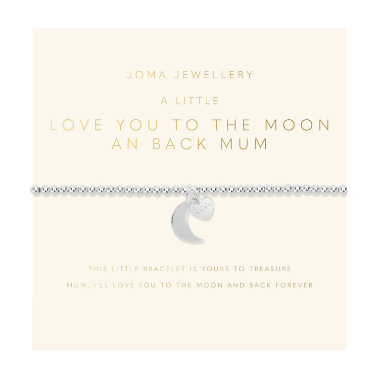 A Little 'I Love You To The Moon And Back Mum' Bracelet In Silver Plating