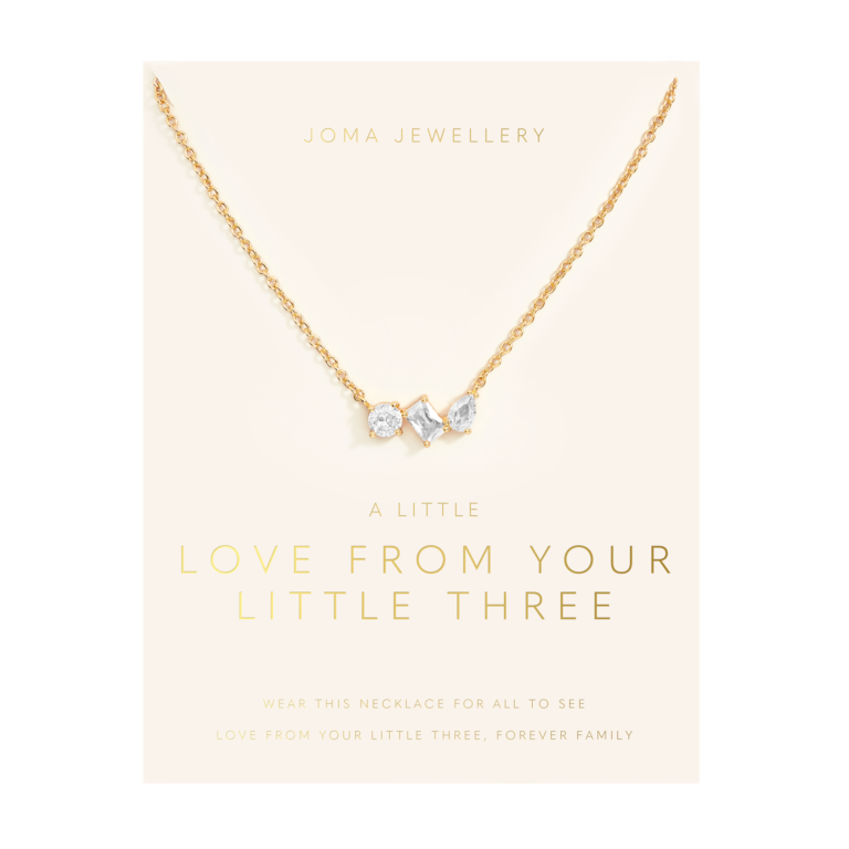 Love From Your Little Ones 'Three' Necklace In Gold Plating