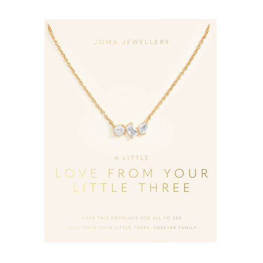 Love From Your Little Ones 'Three' Necklace In Gold Plating