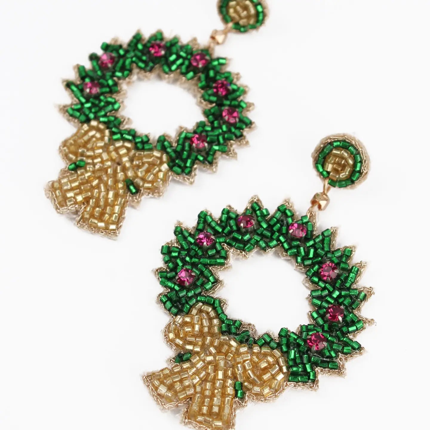 Green Wreath Earrings