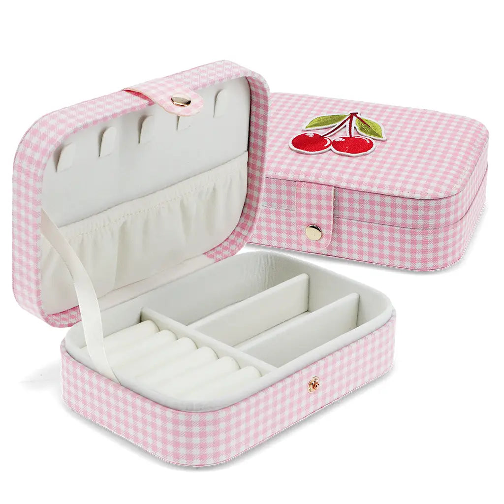 Pink Gingham Jewellery Box