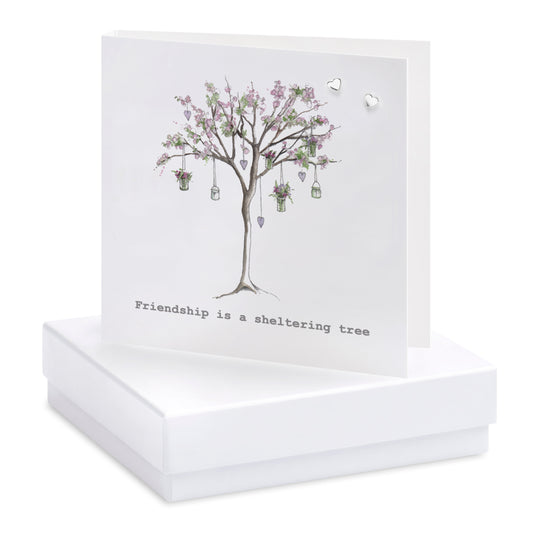 Boxed Friendship Blossom Tree Earring Card White