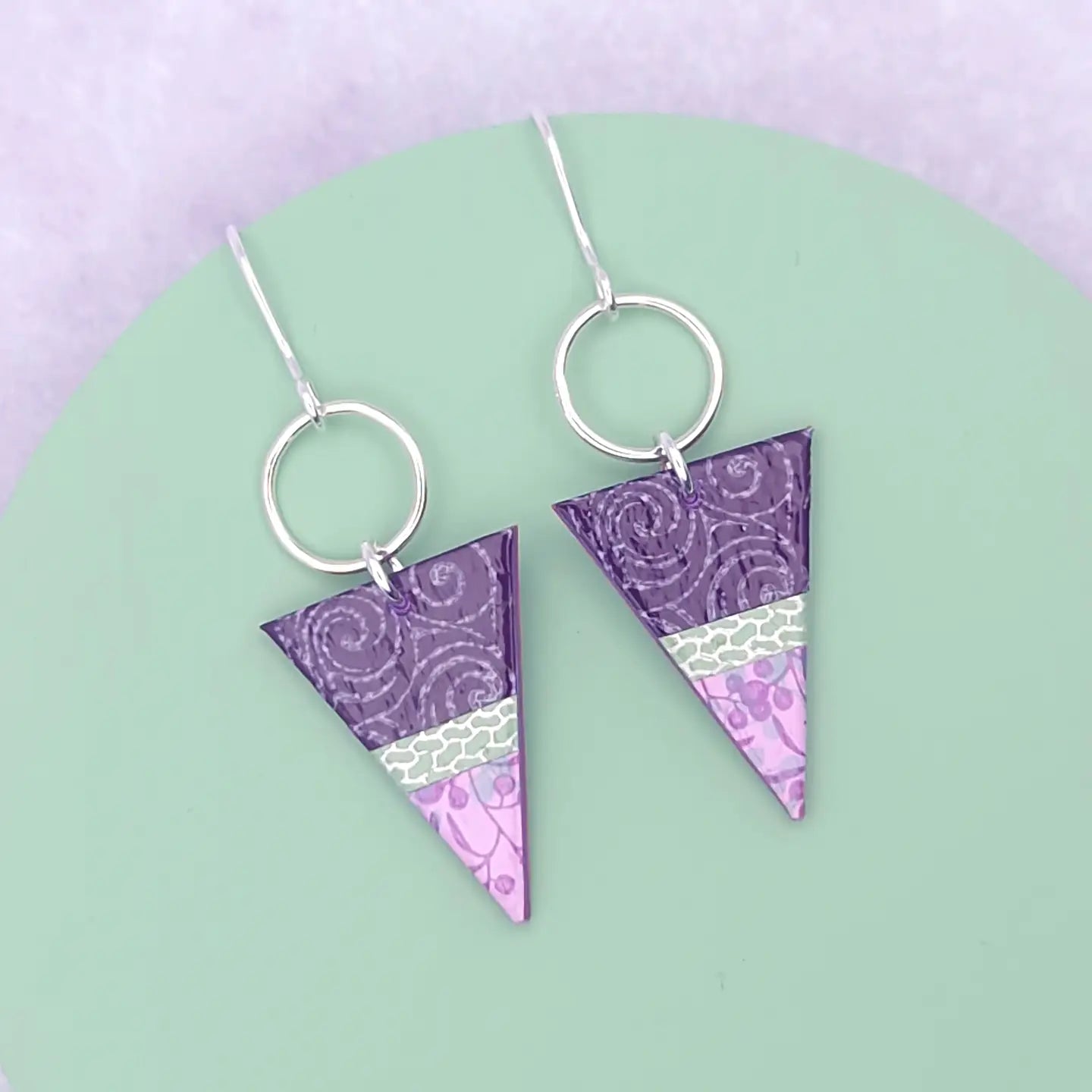 Triangle Earrings Hook - Purple Haze