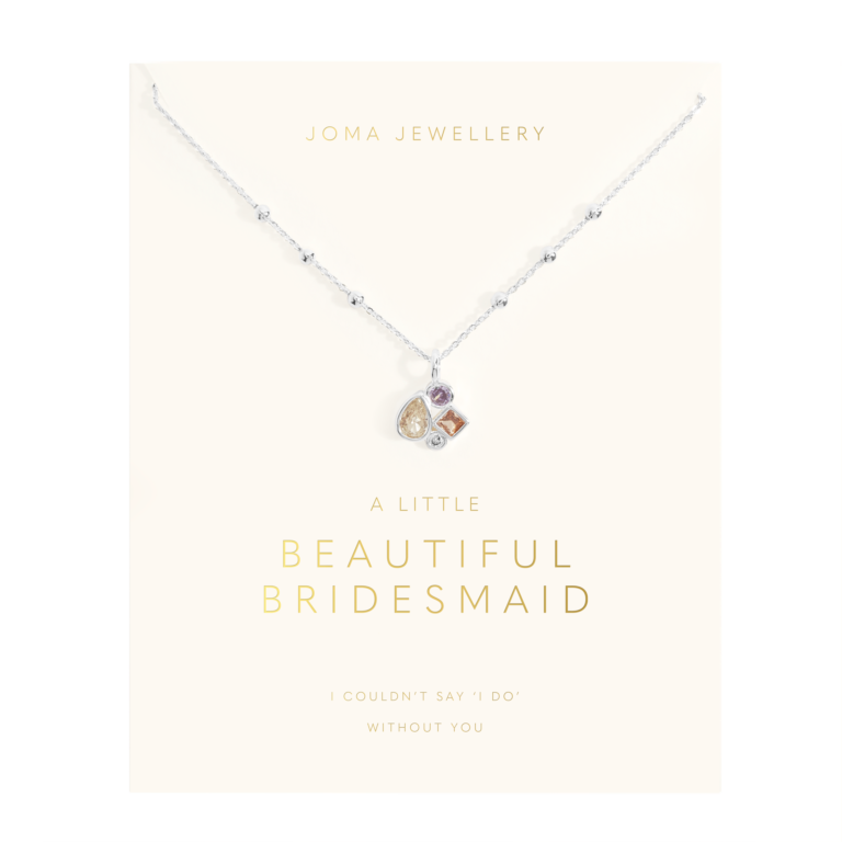 Bridal A Little 'Beautiful Bridesmaid' Necklace In Silver Plating