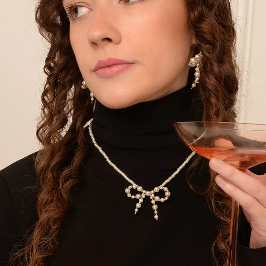 Pearl Bow Necklace