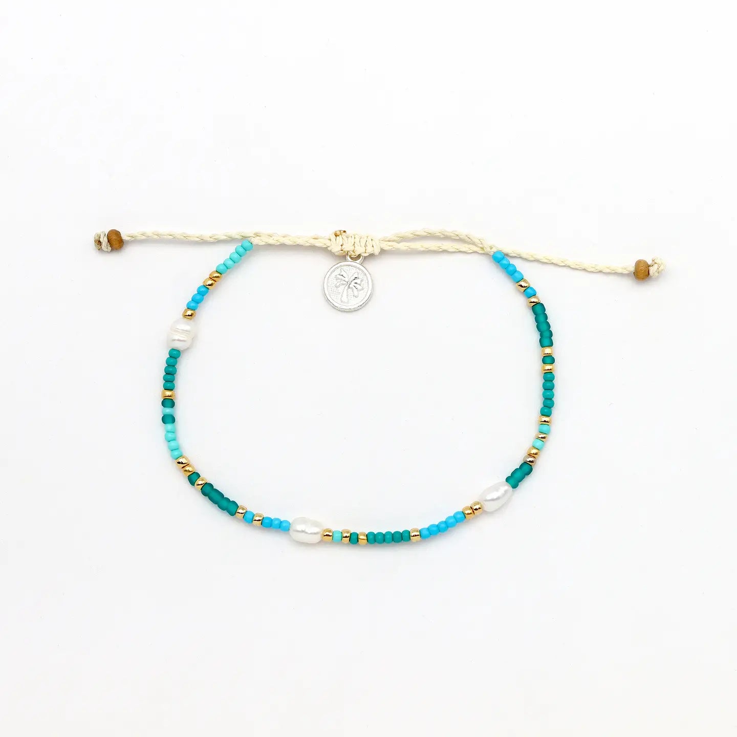 Ombak Blue Beaded Surf Bracelet, Adjustable Beach Bracelet