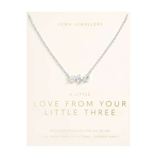 Love From Your Little Ones 'Three' Necklace In Silver Plating