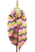 Bright Chevron Print Knitted Wool Scarf