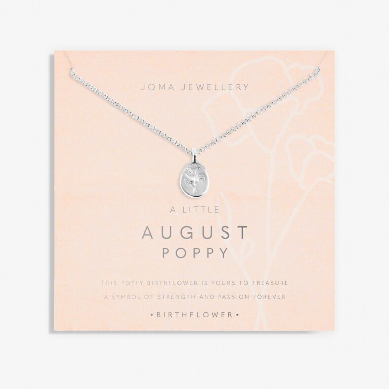 Birth Flower A Little 'August' Poppy Necklace