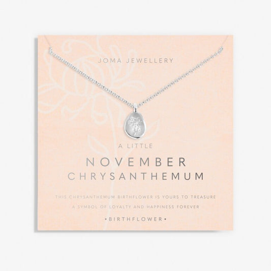 Birth Flower A Little 'November' Chrysanthemum Necklace