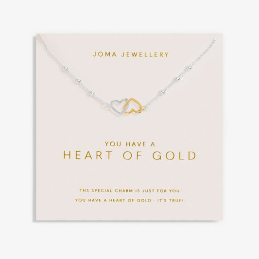 Forever Yours 'You Have A Heart Of Gold' Necklace In Silver And Gold Plating