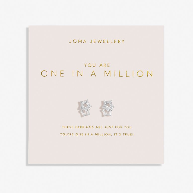 Forever Yours 'You Are One In A Million' Earrings In Silver Plating