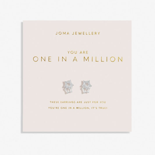 Forever Yours 'You Are One In A Million' Earrings In Silver Plating