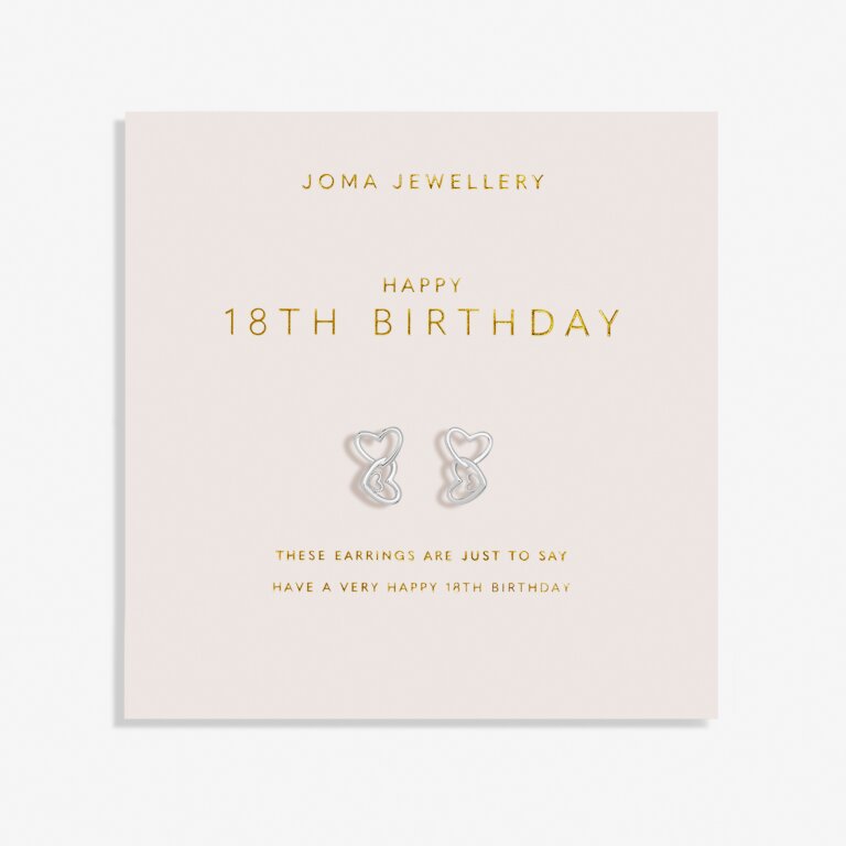 Forever Yours 'Happy 18th Birthday' Earrings In Silver Plating