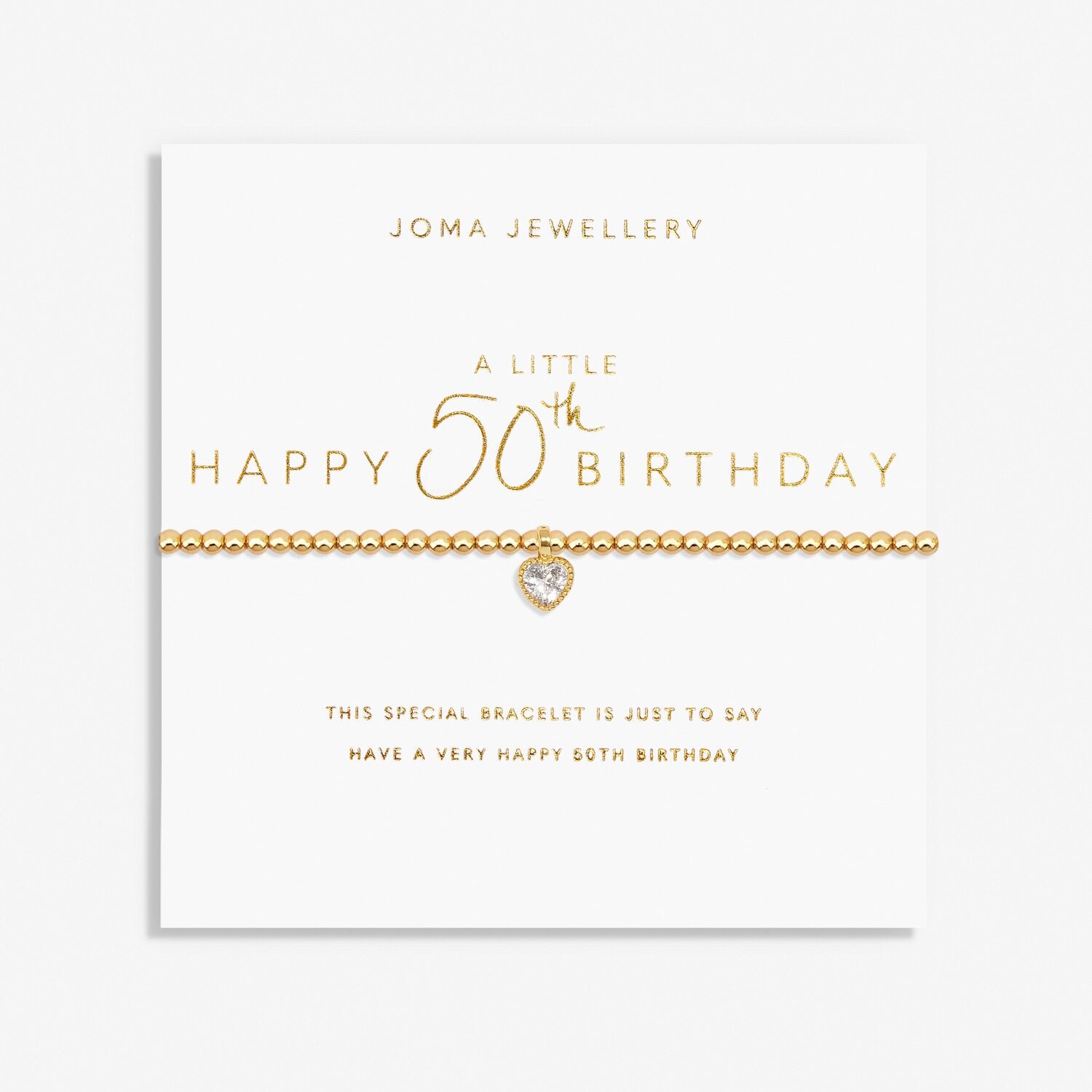 A Little 'Happy 50th Birthday' Bracelet In Gold Plating