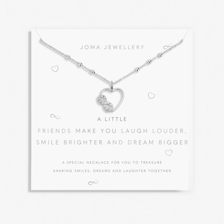 A Little 'Friends Make You Laugh Louder, Smile Brighter And Dream Bigger' Necklace In Silver Plating