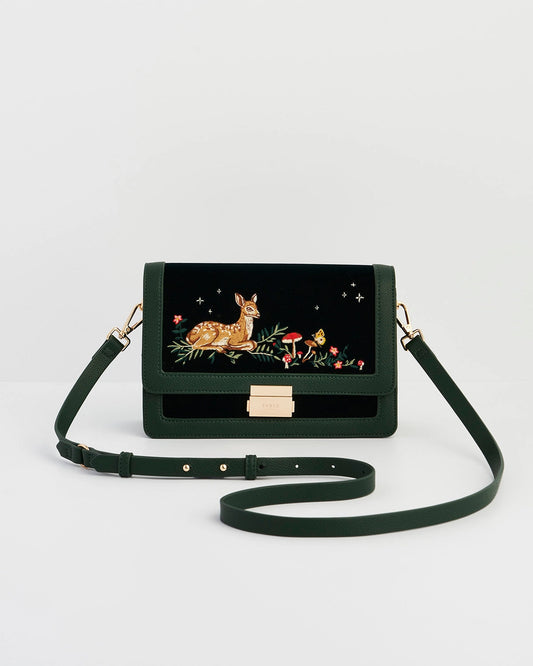 Fable Fawn Embroidered Fold Over Bag