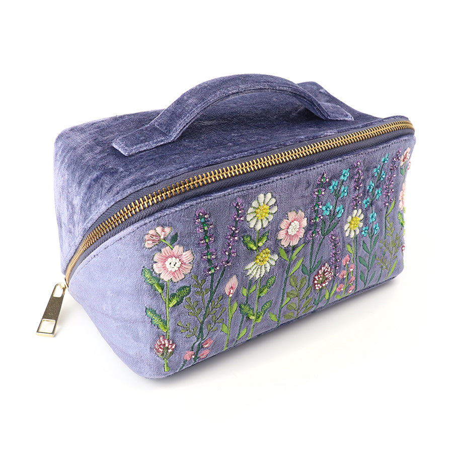 Voilet blue velvet meadow vanity case