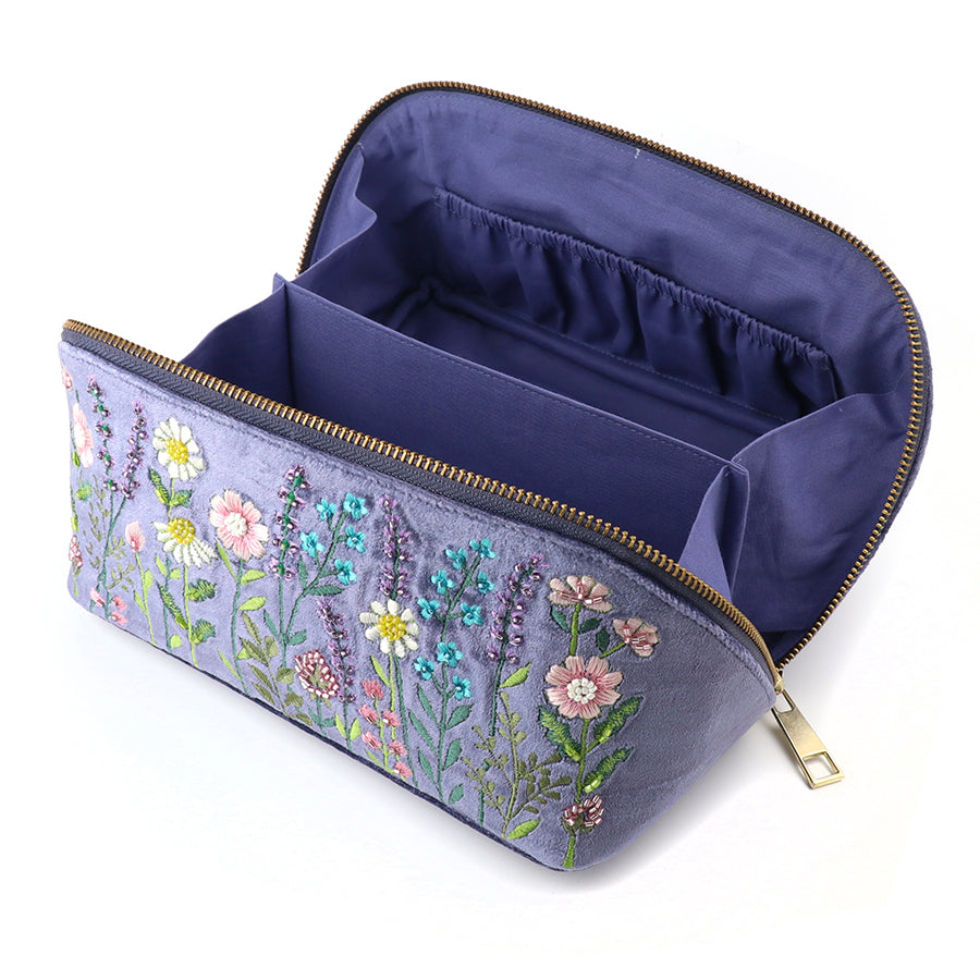 Voilet blue velvet meadow vanity case