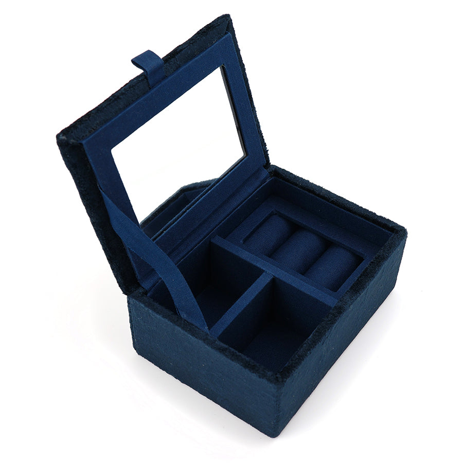 Navy velvet sealife jewellery box