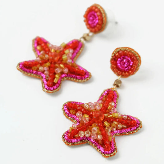 Pink Starfish Earrings