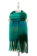 Cosy Forest Check Chunky Tassel Scarf