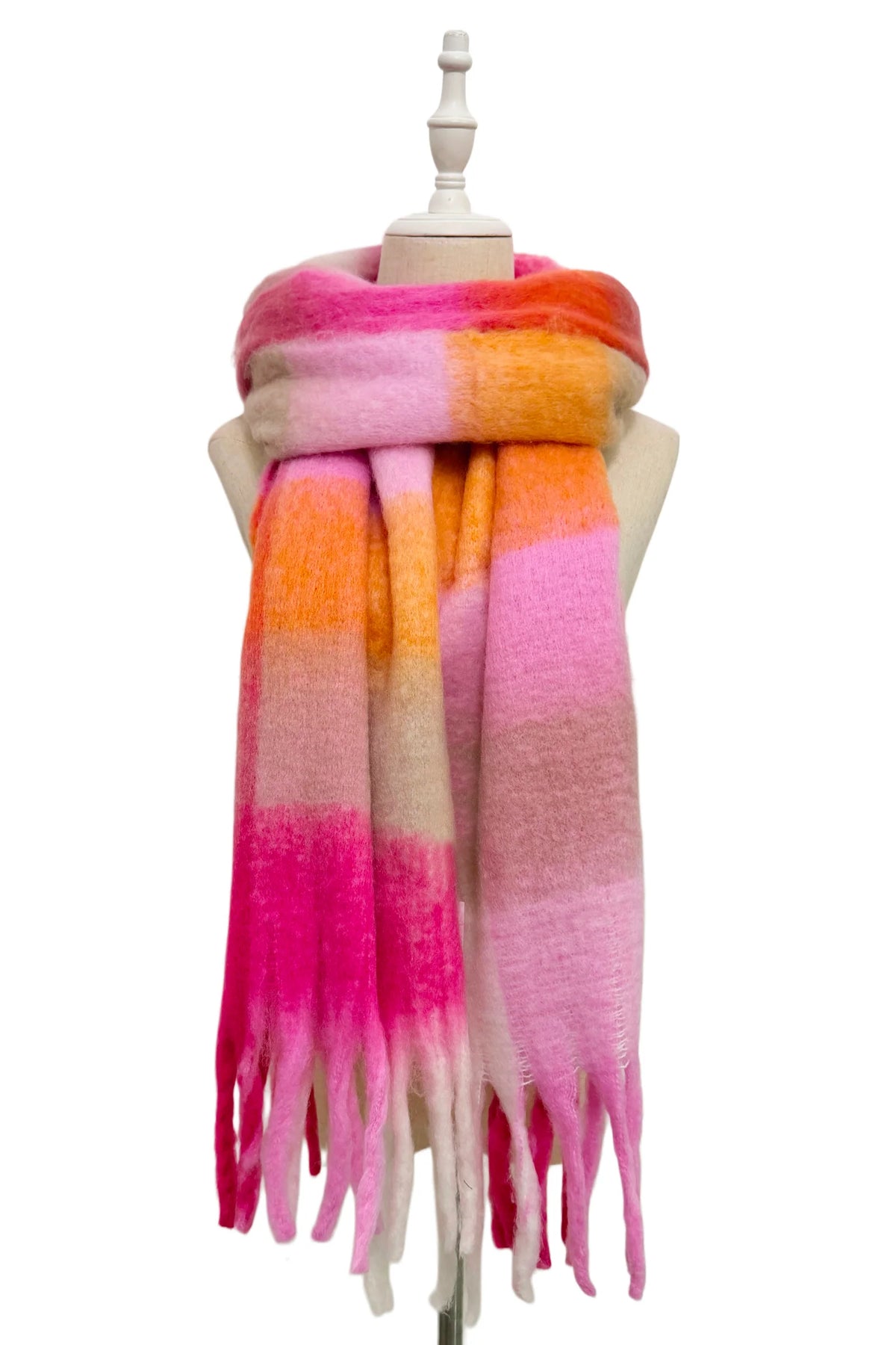 The Ballet Pop Check Chunky Tassel Scarf