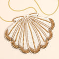 Beaded Gold Shell Crossbody Handbag