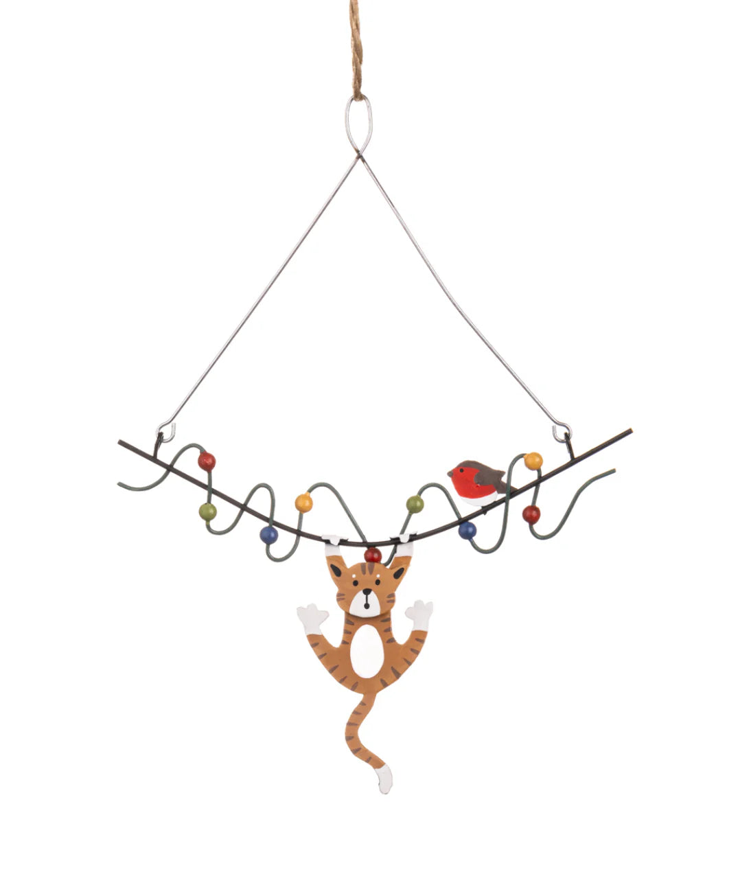 Cat Hanging Fairy Lights Christmas Decoration