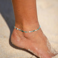 Ombak Blue Beaded Surf Anklet, Adjustable Anklet
