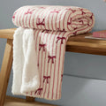 Noortje Bows Sherpa Fleece Throw Silk Pink