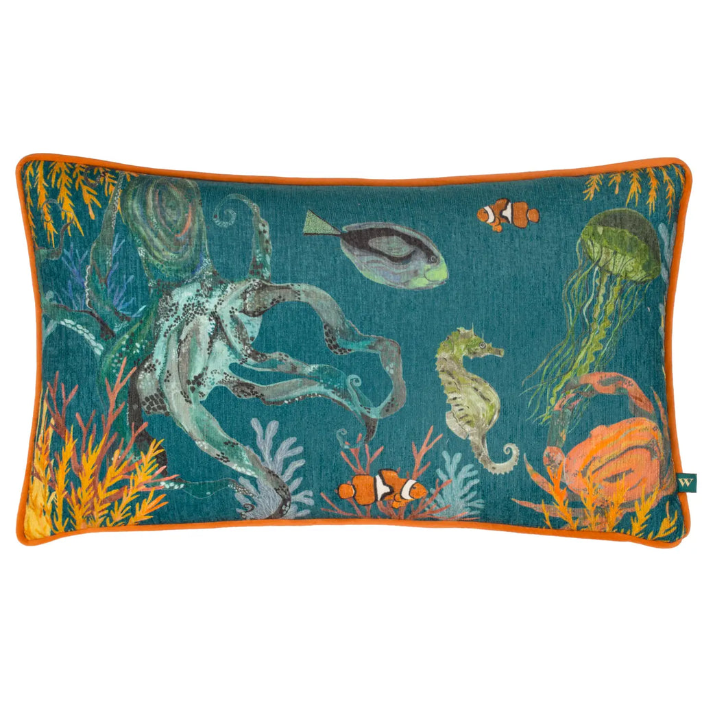 Abyss Sea Creatures Rectangular Cushion Ocean
