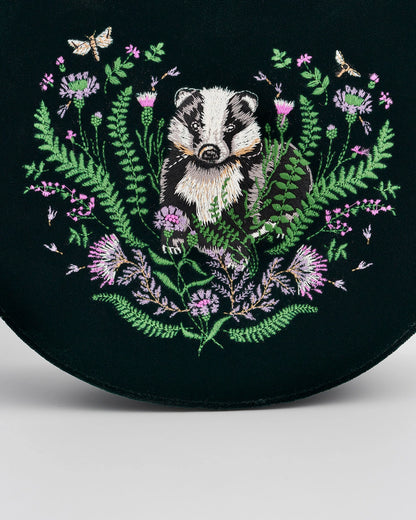 Fable Badger Embroidered Top Handle Saddle Bag