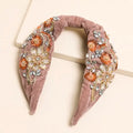 Vintage Dusky Pink Floral Beaded Headband