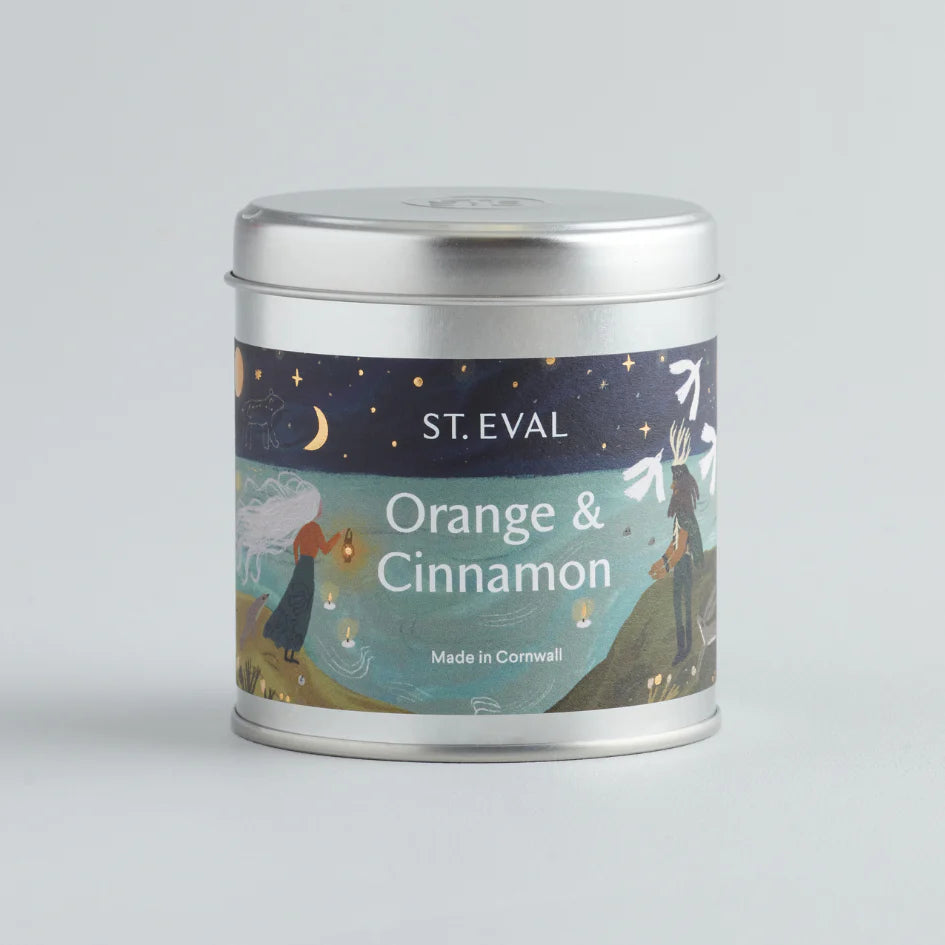 Orange & Cinnamon, Scented Christmas Tin Candle